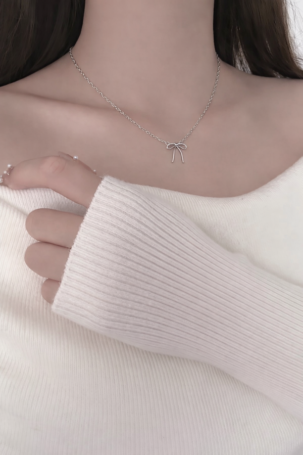 純銀蝴蝶結項鍊 