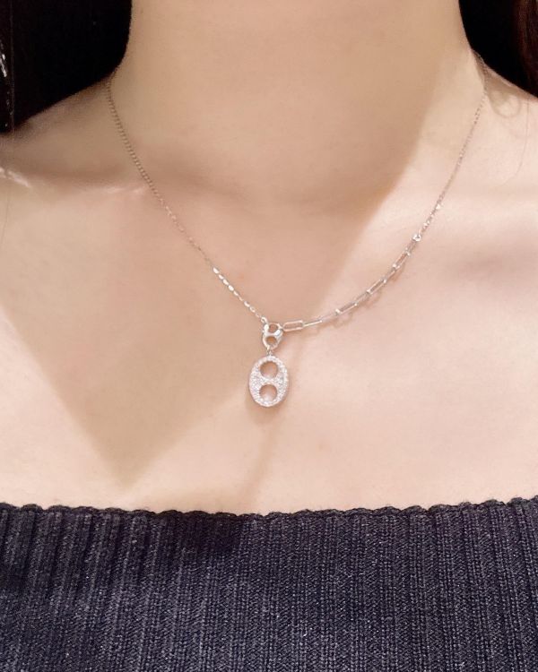 小豬鼻純銀項鍊 