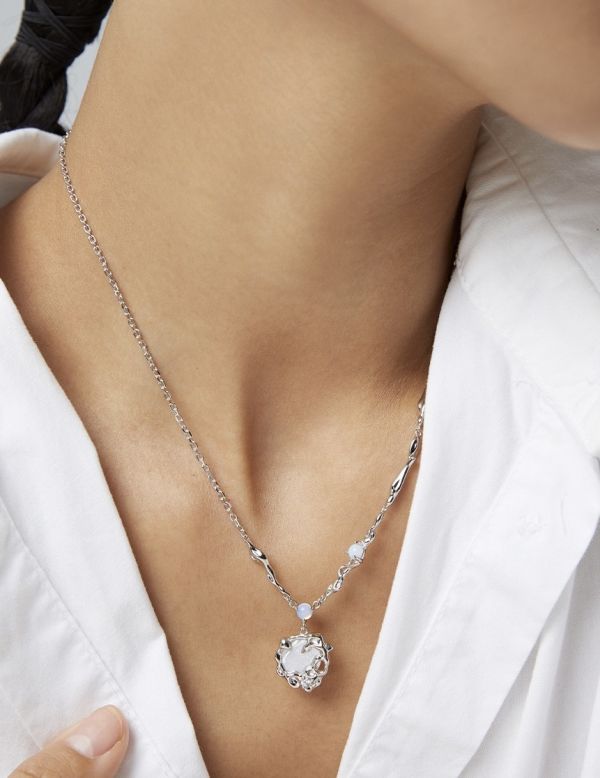 Dawn｜晨光彩舞｜純銀蛋白石項鍊 