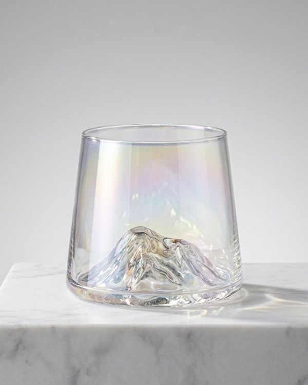 極光富士山玻璃杯 