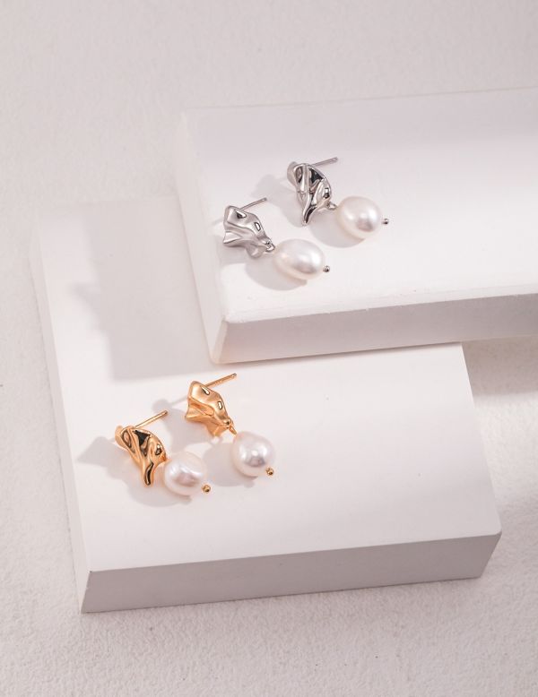 Elyra｜純銀珍珠耳環 