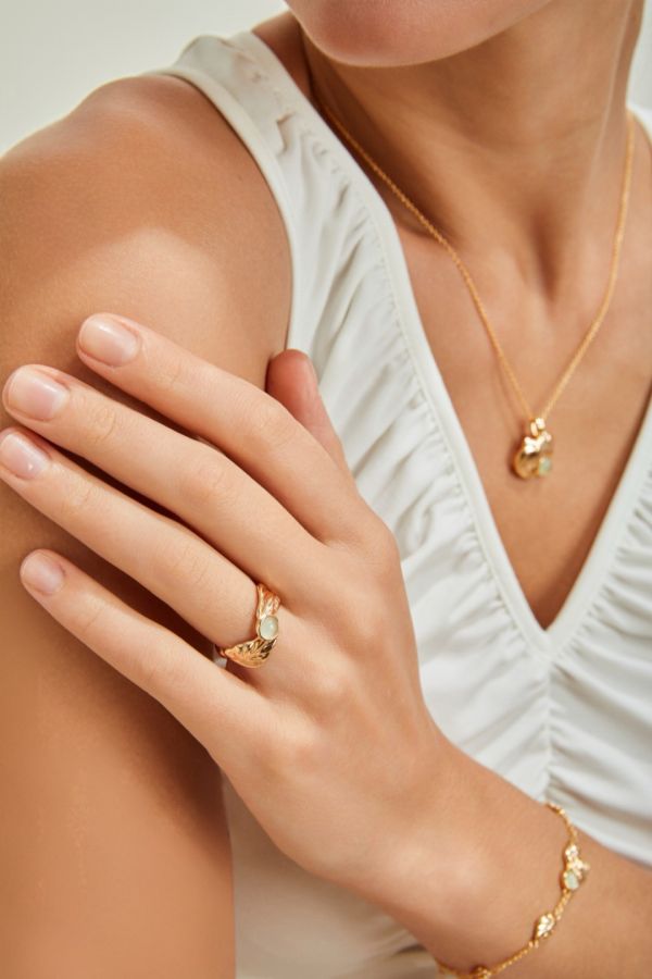 Serein｜金色玉髓戒指 
