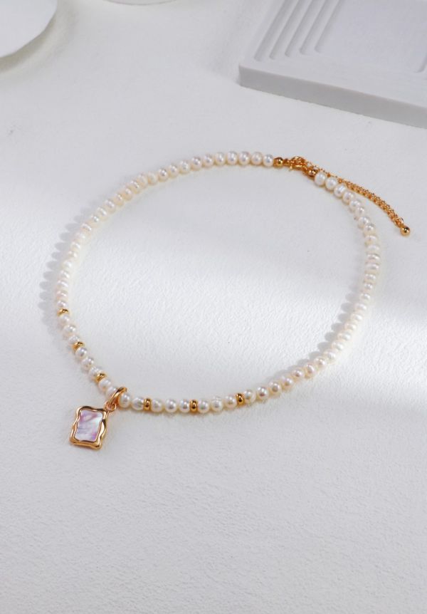 Célyn｜鏡花水月項鍊 珍珠項鍊、天然珍珠項鍊、18K金項鍊、簡約珍珠項鍊