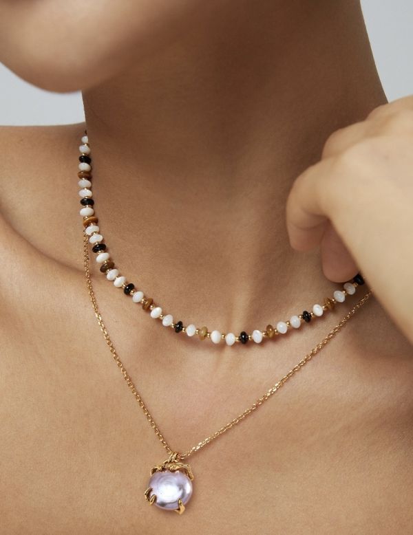 Mirel｜紫夢漫漫項鍊 珍珠項鍊、結繩項鍊、輕奢珍珠飾品、S925銀項鍊