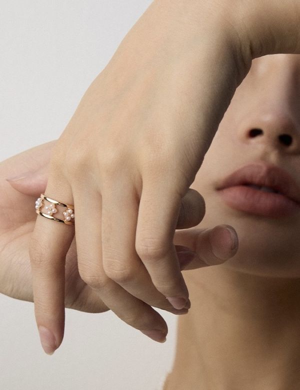 Lume｜珍珠小花戒指 