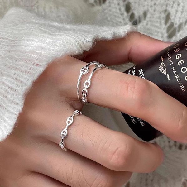 Mirel｜S925純銀雙層豬鼻戒指 