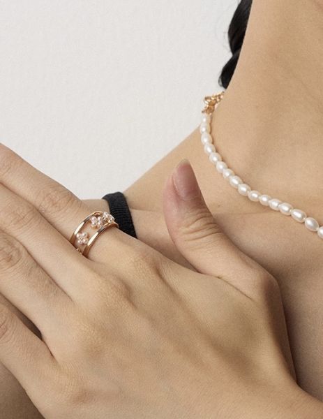 Lume｜珍珠小花戒指 