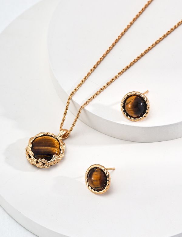 Serein｜金曜虎眼石耳環 