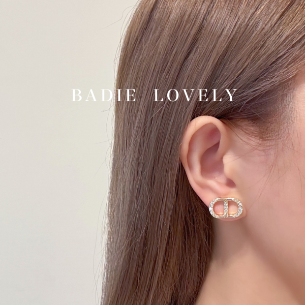 Dior金色閃鑽耳環 Badielovely