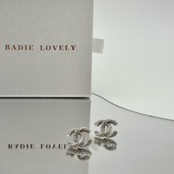 Chanel純銀珍珠耳環 