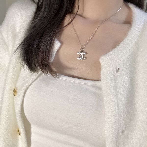 Chanel銀色康鵬項鍊 