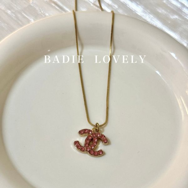 Chanel粉鑽項鍊 