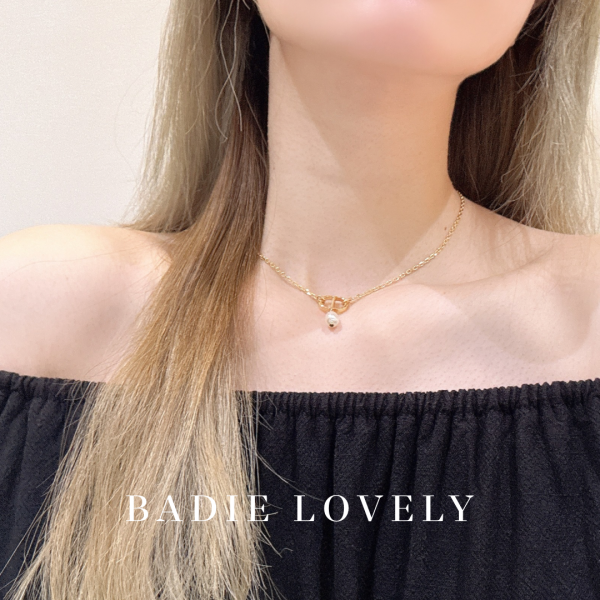 Dior 金色珍珠吊墜項鍊 