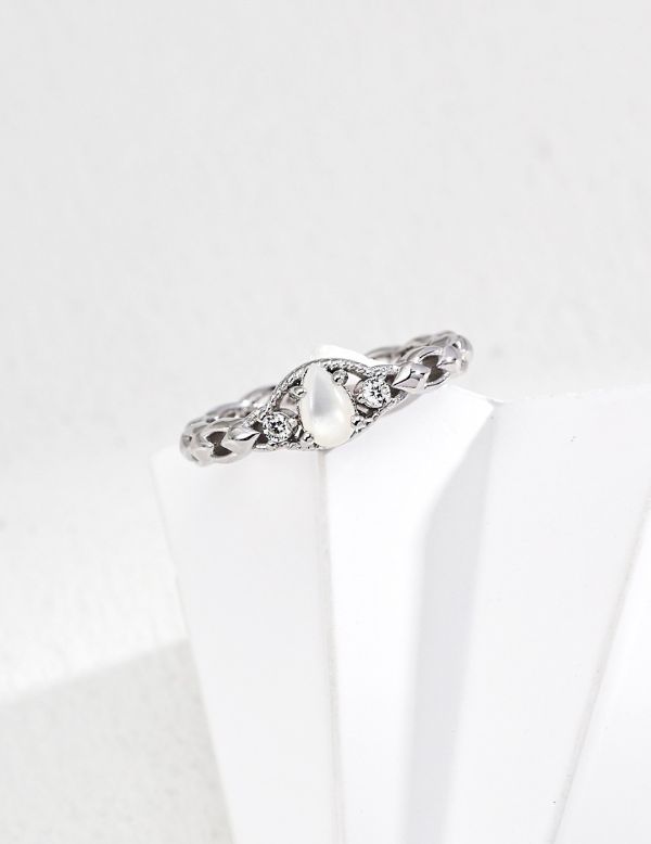 Serein｜純銀白貝母戒指 