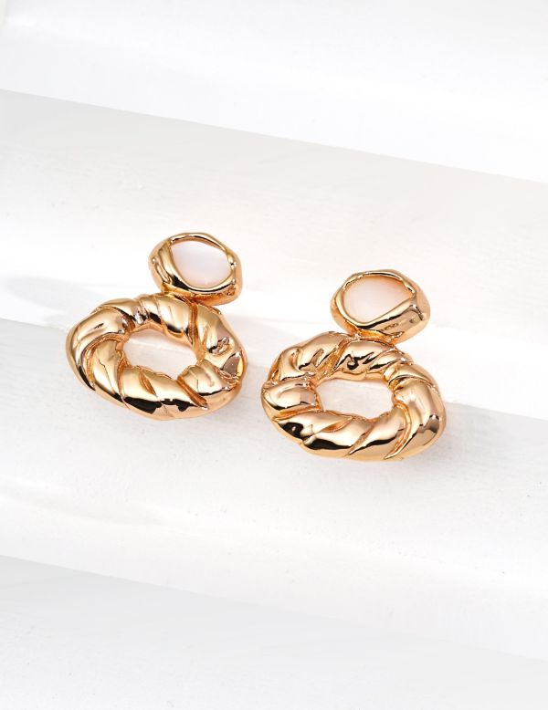 Mirel｜復古貝母耳環 