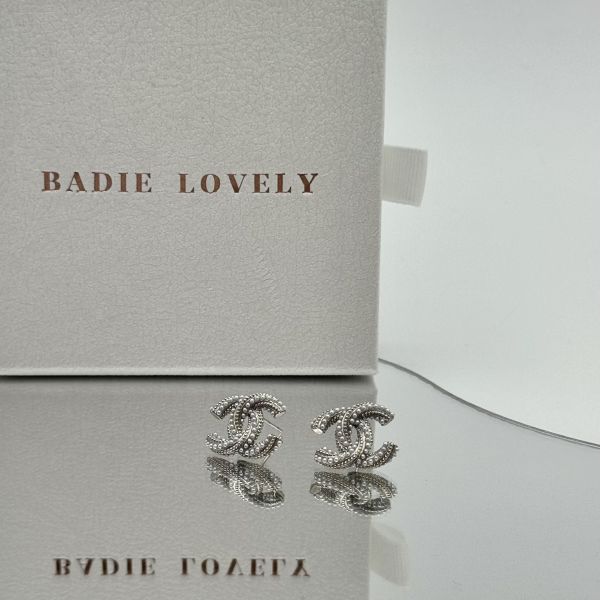 Chanel純銀珍珠耳環 