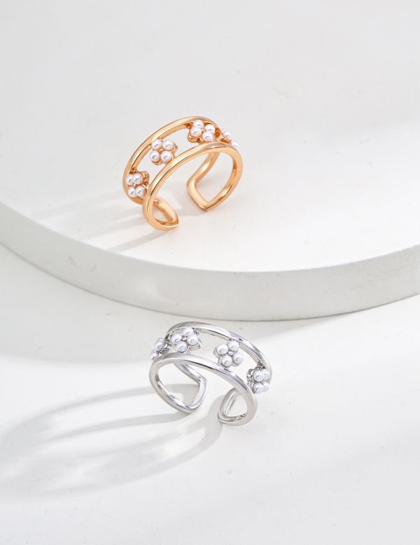 Lume｜珍珠小花戒指 