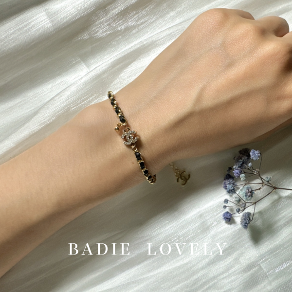 Chanel金色水鑽皮穿手鍊 Chanel金色水鑽皮穿手鍊