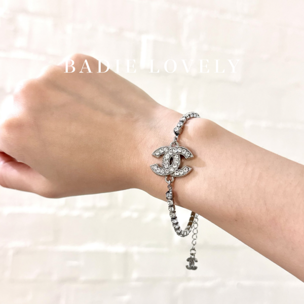 Chanel銀色水鑽手鍊 