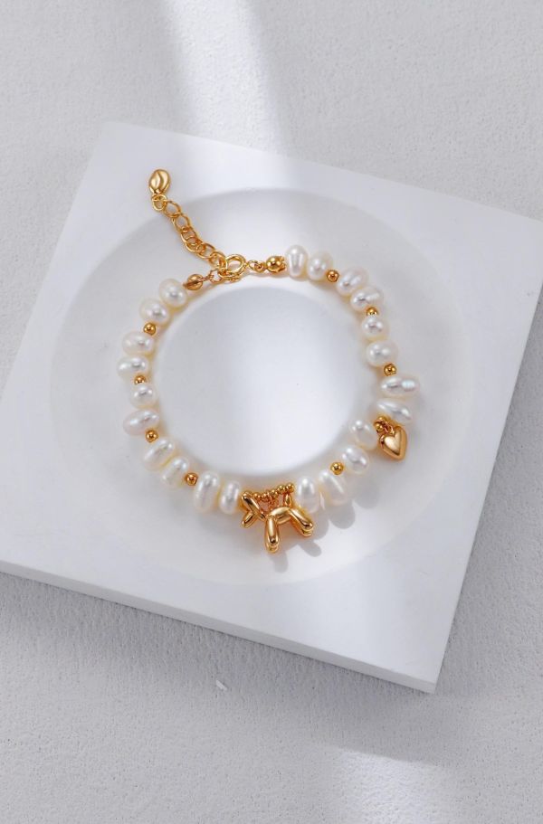 Velora｜氣球小狗珍珠手鏈 