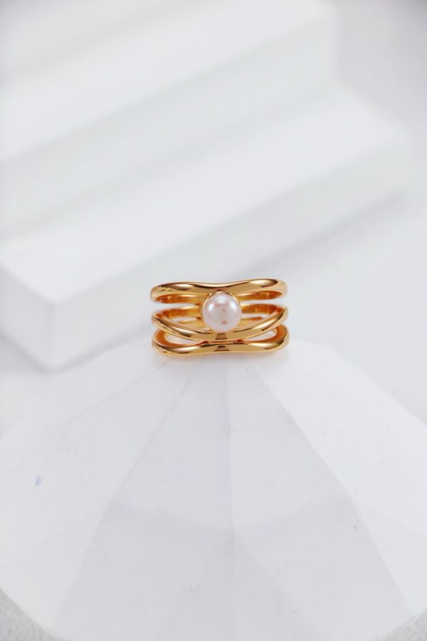 Elyra｜珍珠雙層戒指 