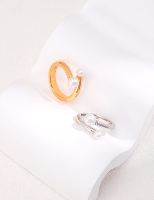 純銀天然珍珠戒指 