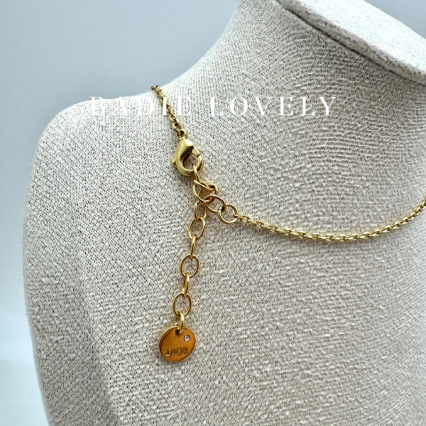 Dior 金色珍珠吊墜項鍊 