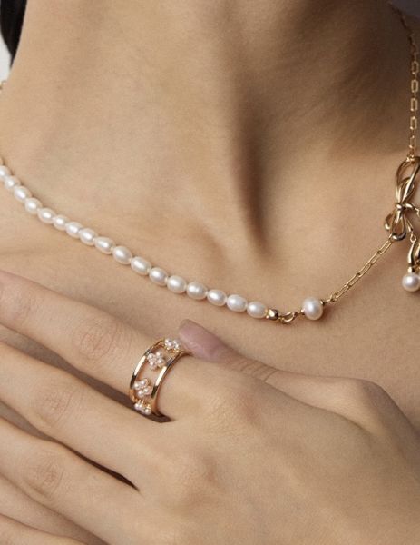 Lume｜珍珠小花戒指 