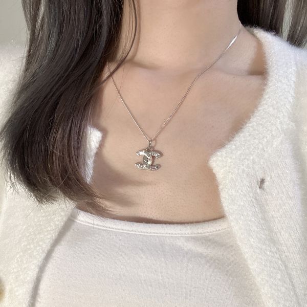 Chanel銀色康鵬項鍊 