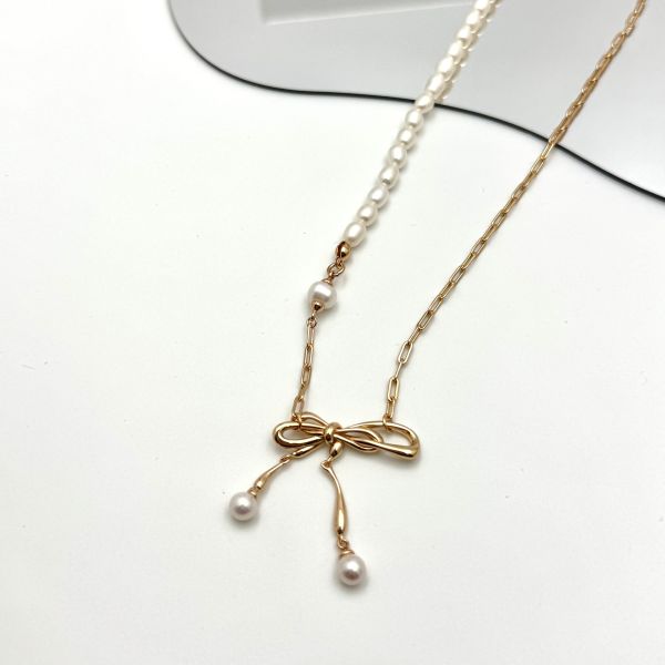 Celestial 蝴蝶結珍珠項鍊 珍珠項鍊、蝴蝶結項鍊、18K金項鍊、S925銀項鍊、Celestial項鍊、Badie Lovely飾品推薦、蝴蝶結珍珠飾品
