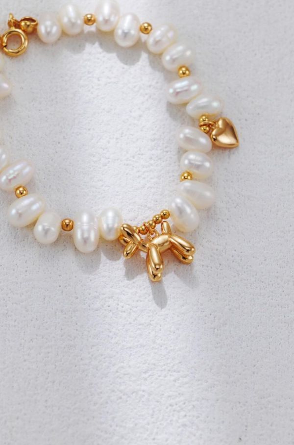 Velora｜氣球小狗珍珠手鏈 