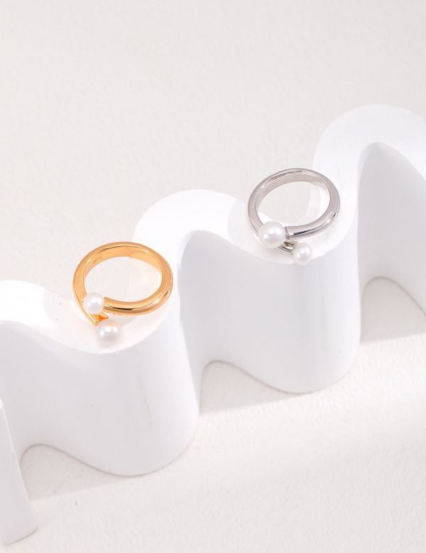 純銀天然珍珠戒指 