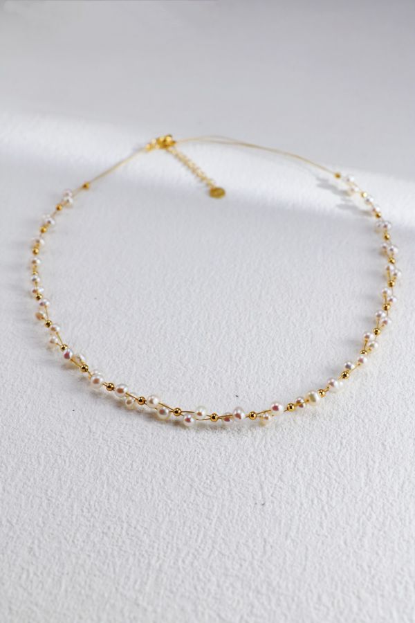 Lumi 珍珠光點項鍊 珍珠項鍊、18K金細鍊、淡水珍珠飾品、百搭頸鏈、Lumi項鍊、極簡輕奢飾品、Badie Lovely珍珠系列
