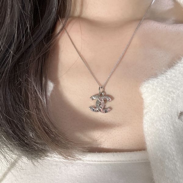 Chanel銀色康鵬項鍊 