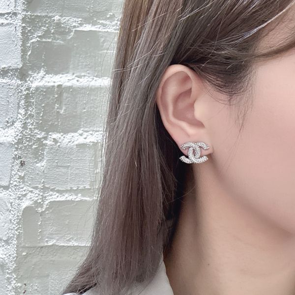 Chanel純銀珍珠耳環 