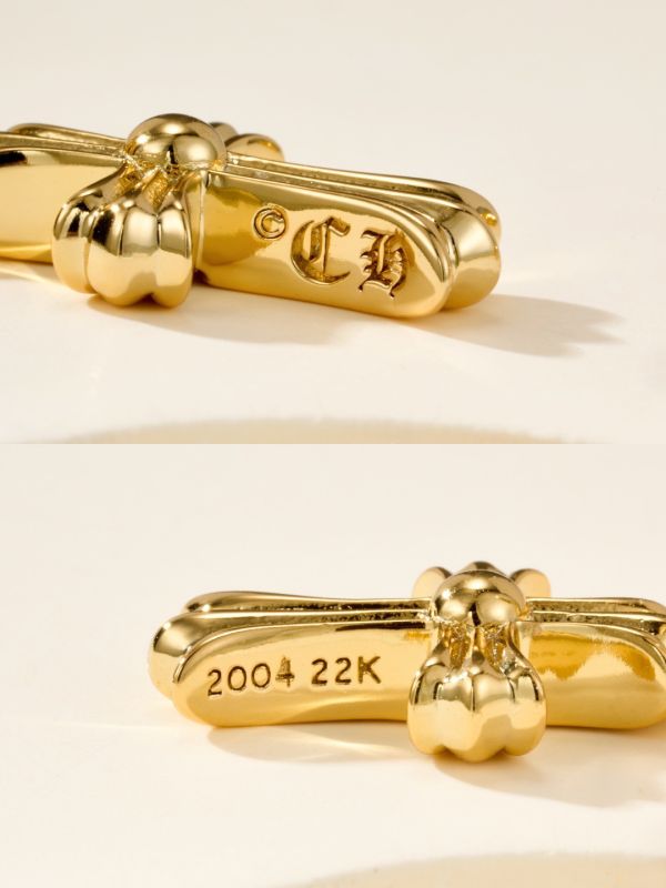 22K金十字架耳環 