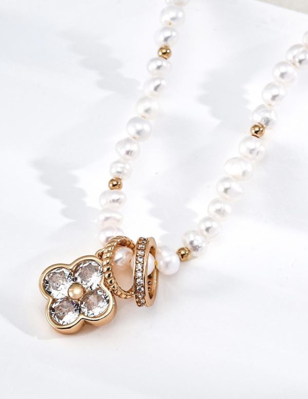 微光幸運草珍珠項鍊 