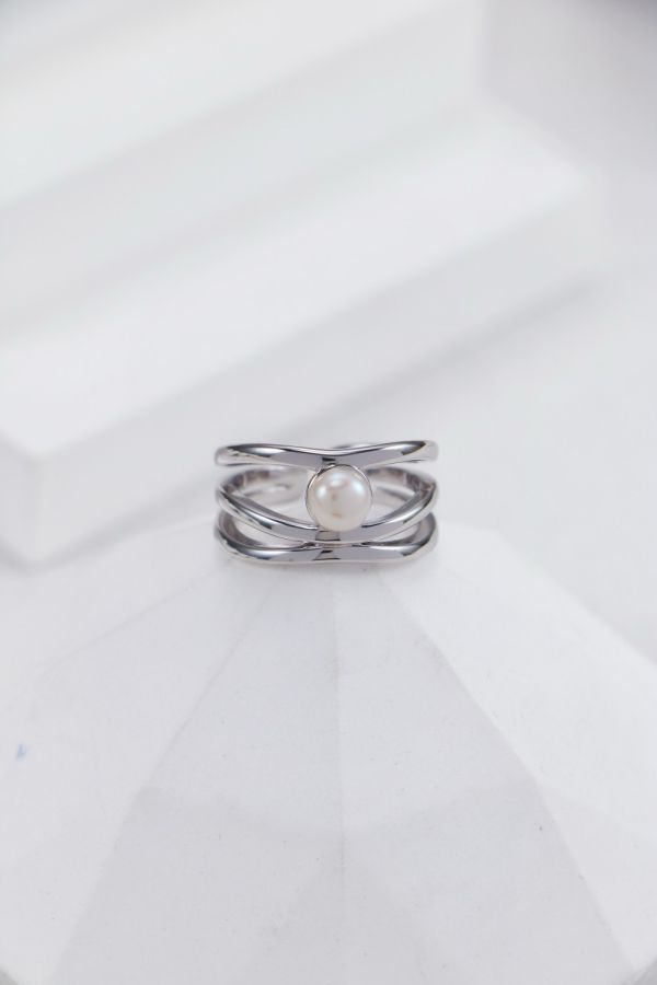Elyra｜珍珠雙層戒指 
