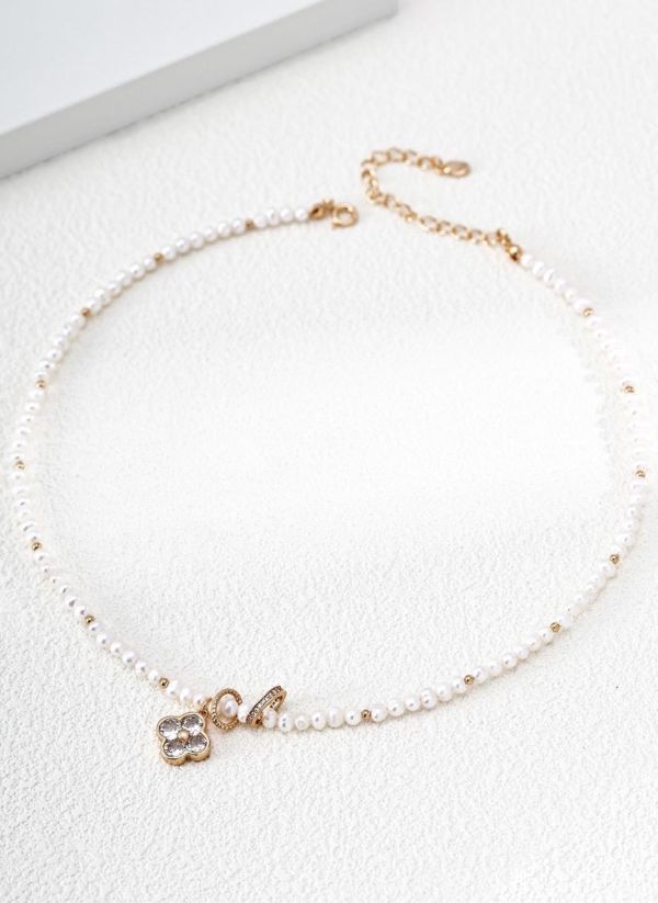 微光幸運草珍珠項鍊 