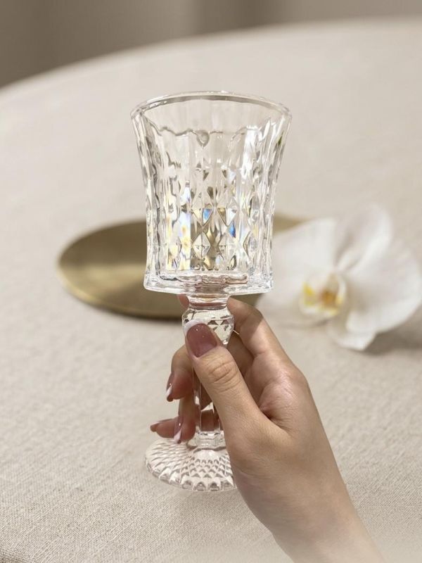 法式水晶浮雕高腳杯 