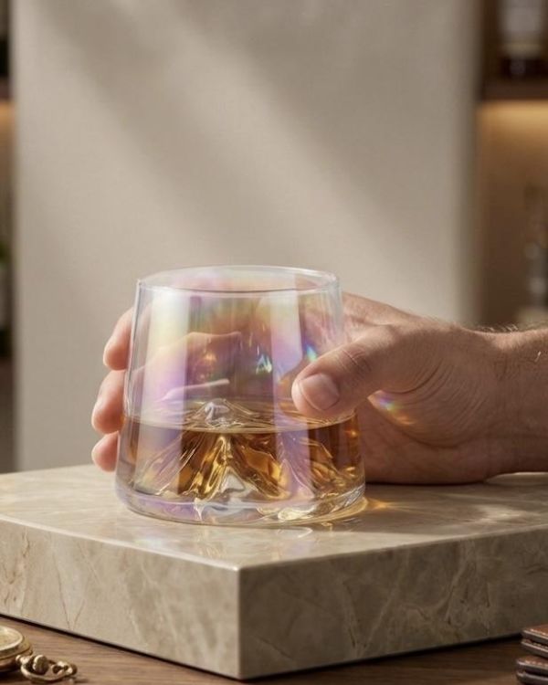 極光富士山玻璃杯 