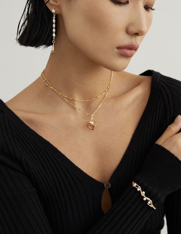 Mirel｜立方珍珠項鍊 