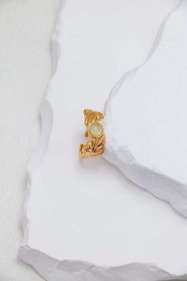 Serein｜金色玉髓戒指 