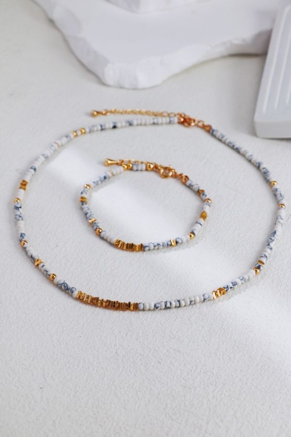 Pure｜碎銀白松石手鍊/項鍊 