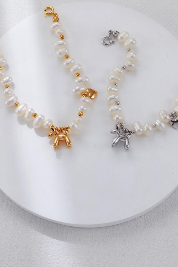 Velora｜氣球小狗珍珠手鏈 