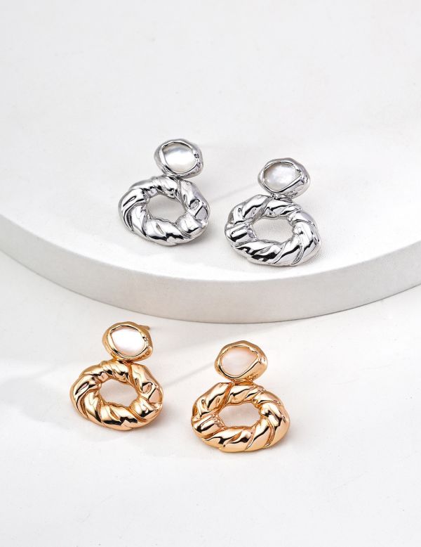 Mirel｜復古貝母耳環 