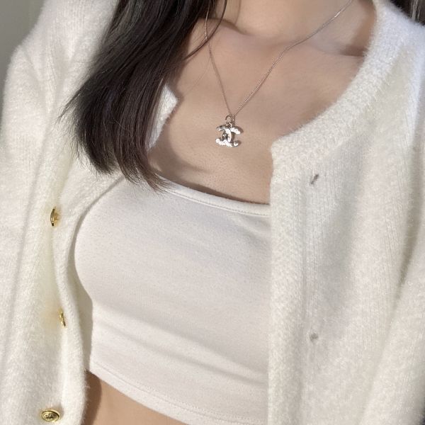Chanel銀色康鵬項鍊 