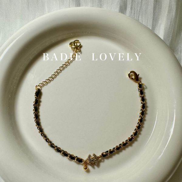 Chanel金色水鑽皮穿手鍊 Chanel金色水鑽皮穿手鍊