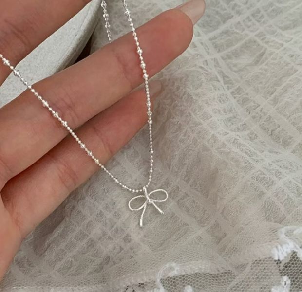 S925純銀蝴蝶結項鍊 