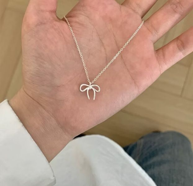 S925純銀蝴蝶結項鍊 